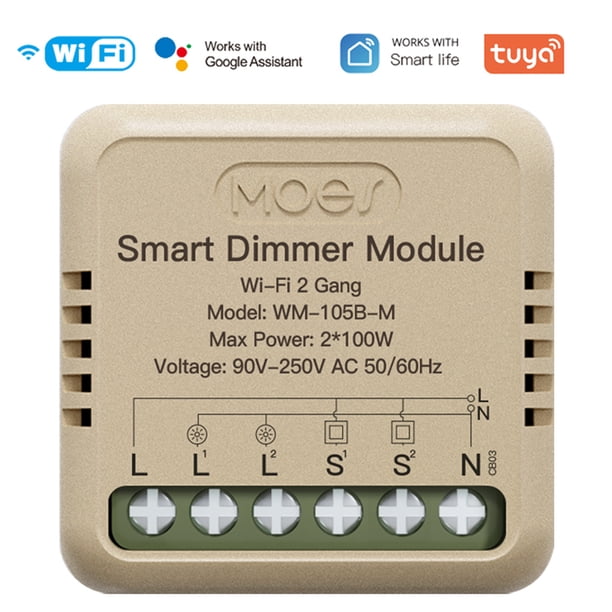 Interruptor inteligente Tuya WiFi Interruptor inteligente Atenuador Módulo DIY Interruptor de luz Aplicación para teléfono móvil Control remoto Activar dispositivos domésticos Compatible con Alexa y G