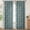 Aqua, variant on Vintage Sage Green Curtains 96 Inch Length Linen Toile de Jouy Light Filtering French Country Window Curtain for Living Room Bedroom Rod Pocket Victorian Window Treatments Drapes,2 Panels,Q3