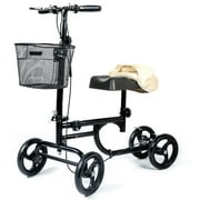 BodyMed Folding Knee Walker for Ankle & Foot Injuries  Portable, Lightweight Leg Injury Scooter for Adults  Wheeled Mobility Caddy for Orthopedic Injuries