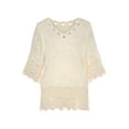 thumbnail image 4 of LASCANA Women's Crochet Trim Tunic Blouse Shirt Crochet Detail, 4 of 5