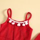 thumbnail image 4 of Conjunto de mono y gorro de elfo navideño verde con borlas y bolas de peluche para bebé, disfraz de Papá Noel rojo para niña, 4 of 4
