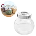 thumbnail image 3 of 2 latas selladas de vidrio redondas transparentes para almacenar frutos secos, contenedores portátiles para especias, alimentos y granos., 3 of 8