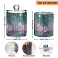 thumbnail image 5 of Yayeee 4 Pack Qtip Holder Bathroom Cotton Swab Canister with Lid Clear Dispenser Set, Purple Forest Scene, 5 of 6