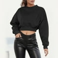 thumbnail image 5 of Vedolay Hoodless Sweatshirts for Women 2023 Casual Oversized Long Sleeve Hoodie Sweatshirts Black,S, 5 of 5