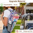 thumbnail image 5 of FKELYI Clear Backpack for Girls 17 Inch Schoolbag Lightweight Kids Backpacks Pink Bow Horse Fish Scale Print Transprent Book Bag for Primary School Daypack Rucksack, 5 of 7