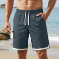 thumbnail image 2 of Mens Workout Shorts Big and Tall Relaxed Fit Knee Length Drawstring Beach Shorts Camping Hiking Athletic Work Shorts with Zipper Pockets, 2 of 10