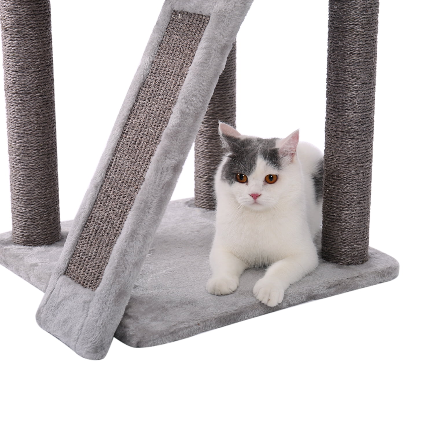 Kadyn 57" Cat Tree Condo, 4 Levels Platform Cat Tower for Large Cats with Fully Scratching Posts, Hammock, Padded Perch Cat Tower for Indoor, Gray Kadyn 57" Cat Tree Condo, 4 Levels Platform Cat Tower for Large Cats with Fully Scratching Posts, Hammock, Padded Perch Cat Tower for Indoor, Gray