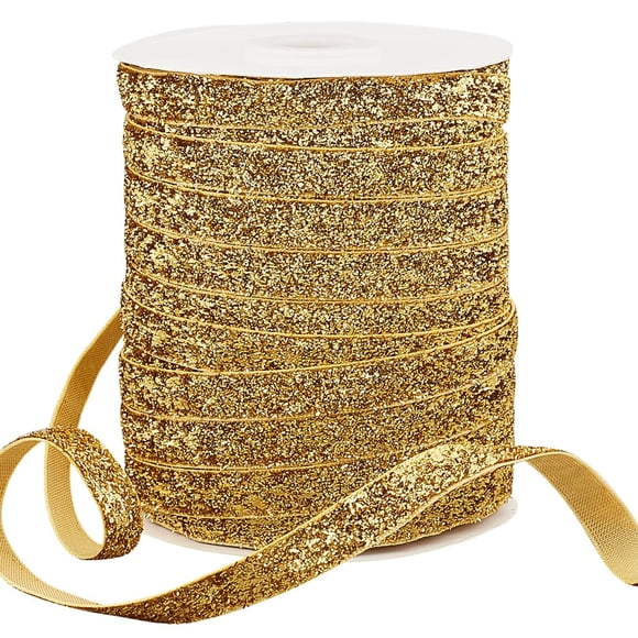 Cinta decorativa PH PandaHall Yellow Glitter 45,7 m 10 mm