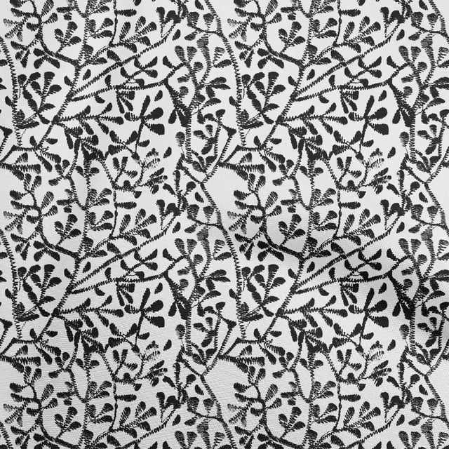 oneOone Polyester Spandex White Fabric Asian Block Sewing Material Print Fabric By The Yard 56 Inch Wide