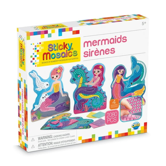 Sticky Mosaics Mermaid Design Mosaic Craft By Numbers Kit - 2080 Pieces