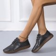 thumbnail image 4 of Zapatos casuales de punta redonda con suela blanda y tacón plano con cordones de color sólido para mujer, zapatos individuales Wmkox8yii  FOPL1907, 4 of 7