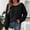 Black, variant on Sweaters for Women Roll Crew Neck Cable Knit Sweater Long Sleeve Loose Solid Pullover Thick Soft Textured Casual Vintage Sweaters for Fall Winter Warm Wear