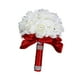 thumbnail image 4 of Novia sosteniendo ramo, de boda, decoración romántica y elegante, ramo de flores artificiales de para aniversario y compromiso. Rojo, 4 of 8
