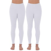 Fruit of the Loom Women's and Women's Plus Long Underwear Waffle Thermal Bottoms, 2-Pack