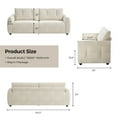 thumbnail image 2 of COPIAE 84.5 Inch Loveseat Sofa, Modern Couch and Sofa, Feather-tip armrest design, Sturdy and Easy Installation, Small Sofa for Living Room Bedroom Office and Apartment, Chenille Fabric,Beige, 2 of 13