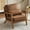 Brown, variant on LiteHaven Solid Wood Wide Armrests Accent Chair,Upholstered Mid Century Modern Chair with Pillow,Comfy Reading Chair Farmhouse Arm Chair,Chairs Living Room,Bedroom,Guest Room,Linen Fabric,Orange