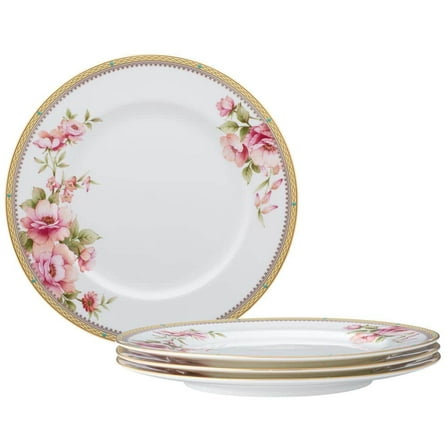 Hertford 10.5 in. (White) Bone China Dinner Plates, (Set of 4)
