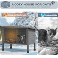thumbnail image 2 of Waleaf Outdoor Cat House Weatherproof with TWO Escape Doors, Feral Cat Shelter for Outdoor Cats, Insulated All-Round Foam, 2 of 8