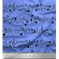 thumbnail image 1 of Soimoi Blue Viscose Chiffon Fabric Notes Musical Instrument Decor Fabric Printed Yard 42 Inch Wide, 1 of 1