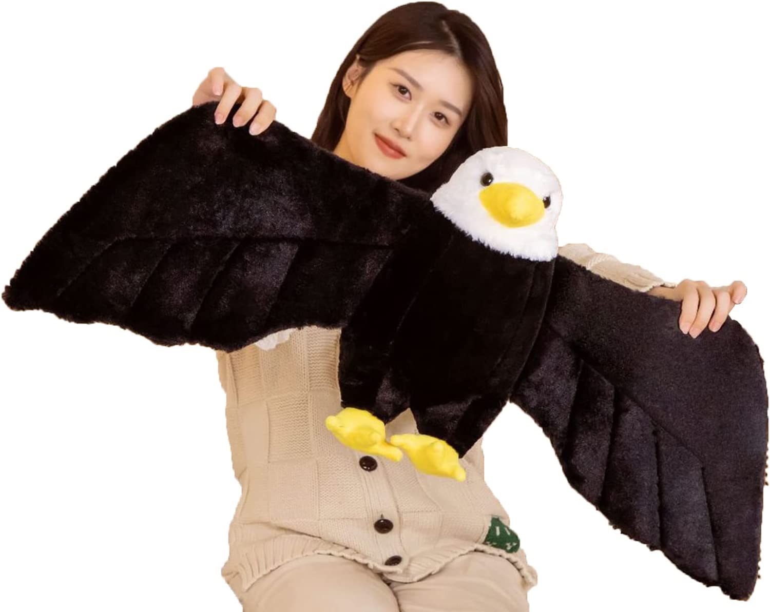 QWZNDZGR Large Bald Eagle Plush Stuffed Animal, Soft American Eagle