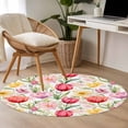 thumbnail image 5 of Spring Tulip Large Area Rugs for Bedroom Living Room, Soft Non Slip Carpet Bedside Rug, Summer Floral Botanical Elegant Round Floor Cover Kitchen Accent Rug 3.3' for Dining Room/Office, 5 of 9