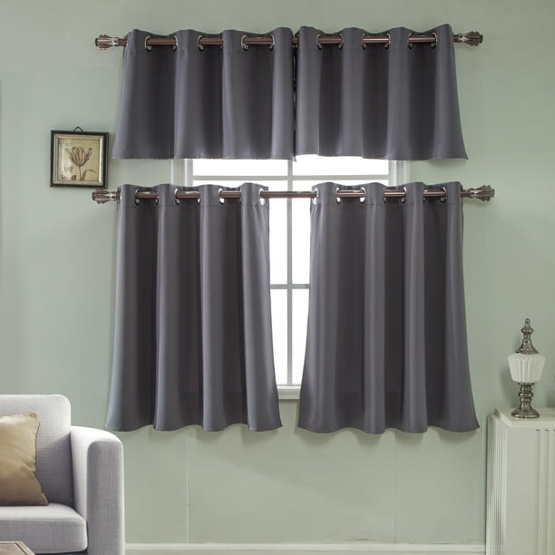 Solid Blackout Short Curtains Cafe, Half Window Curtains For Kitchen