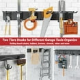 thumbnail image 6 of Garage Tool Storage Rack,ENJOYWOOD 64 inch Wall Mount Garage Tool Organizer With 8 Adjustable Hooks and 4 Rails, Heavy-Duty Garden Tool Rack,Holds Up to 350 lbs, 6 of 9