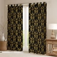 thumbnail image 2 of Feelyou Gold Boho Dragonfly Curtains Pack of 2 (42x84 Each), Damask Curtains Blackout, 2 of 6