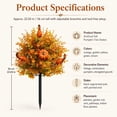 thumbnail image 4 of 2PC Artificial Fall Pumpkin Tree Stakes Outdoor Autumn Decor with Orange Foliage & Gourds, Seasonal Garden Plant for Porch Entryway, 4ft (1PC), 4 of 10