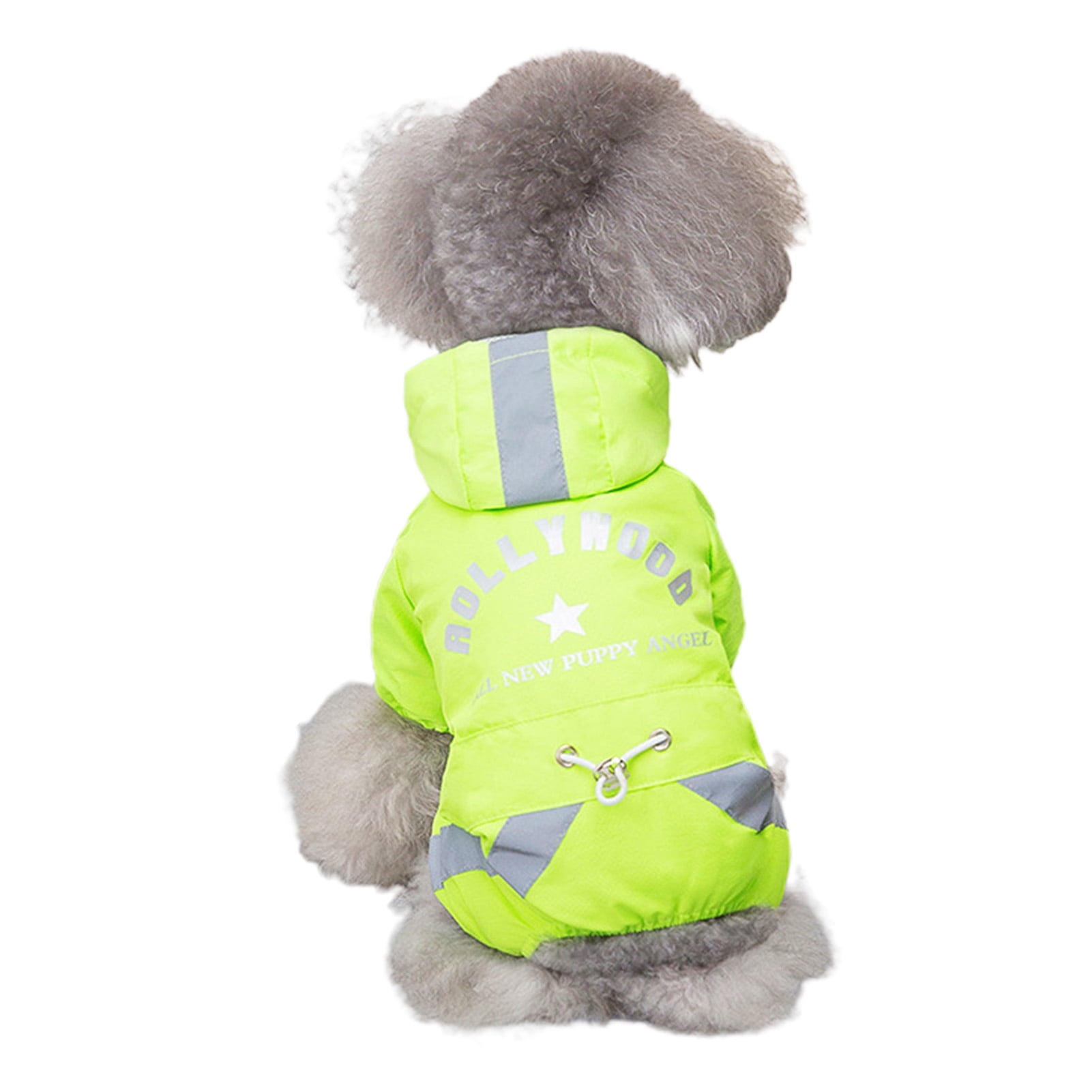Dog Raincoat Jacket Hooded with Reflective Strip, Waterproof Pet
