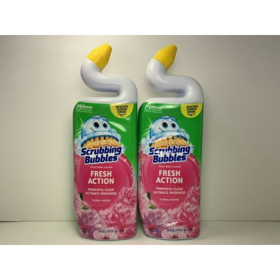 2 Scrubbing Bubbles Toilet Bowl Cleaner, Fresh Action, Floral Fusion Scent,
