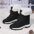 thumbnail image 4 of Mepaouo Women's Winter Boots Mid Calf Warm Insulated Waterproof Lace up Snow Boots(Black,5.5), 4 of 6
