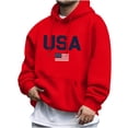 thumbnail image 2 of ZOYOEN Mens Graphic Hoodie with Drawstring- Relaxed Fit Long Sleeve Casual Trendy Pullover Sweatshirt Red Size M, 2 of 6