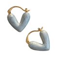 thumbnail image 3 of Pendientes de aro con forma de corazón para niñas, ideales para eventos formales. Delicados. Azul, 3 of 9