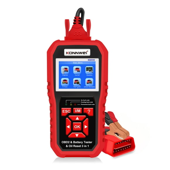 KONNWEI KW890 Professional OBDII Scanner Auto Code Reader Car Scanner+Battery Tester+Special Oil Reset Function Scan Tool for OBD II Cars After 1996()