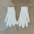 thumbnail image 2 of Hellosay Womens Gloves for Cold Weather Knit Thermal Warm Touch Screen Gloves Christmas Gifts White, 2 of 9