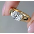 thumbnail image 3 of 2Ct Oval Cut Simulated Diamond Solitaire Engagement Ring 14K Yellow Gold Plated 925 Silver, 3 of 4