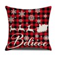 thumbnail image 5 of fundas de almohada de Navidad , funda de almohada de lino rústico para festividades,rojo y blanco, para sofá, sillón, decoración de Navidad, 5 of 5