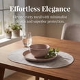 thumbnail image 2 of Unique Bargains 6Pcs Faux Leather Table Decor Placemats Gray/Khaki 17.7x11.8inch, 2 of 6