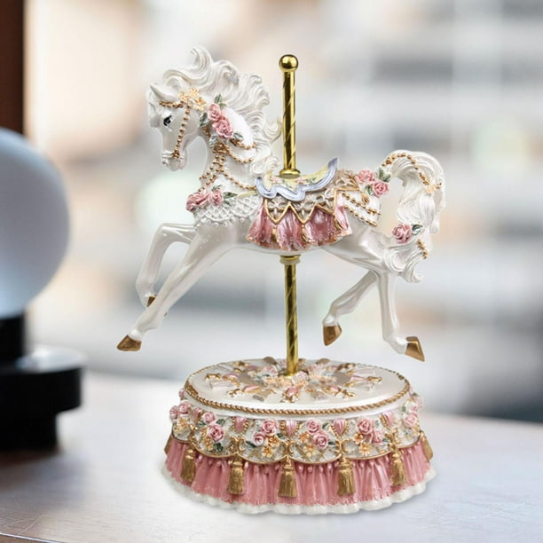 MERIGLARE Carousel Horse Statue Collectibles Music Box for