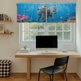 thumbnail image 5 of Ocean Diving Elephant Tier Curtains 36 Inch Length, Blue Coastal Coral Fish Marine Life Cafe Short Curtains for Bathroom Over Sink, Small Kitchen Curtain Light Filtering Drapes 2 Panels 27.5"Wx36"L, 5 of 8