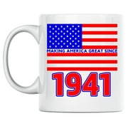 80th Birthday Born in 1941 Coffee Mug Boldly Says Making America Great Since 1941 Patriotic Coffee Mug Perfect for any Proud American