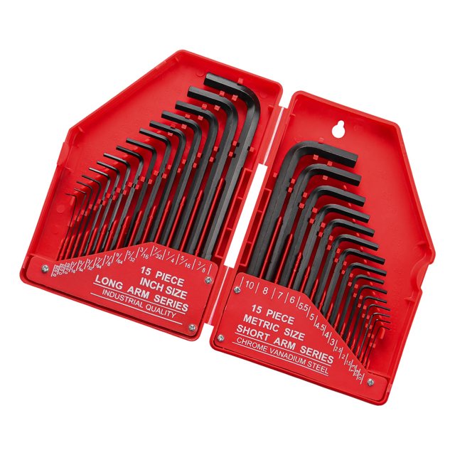 30-Piece Hex Key Allen Wrench Set with Precise and Chamfered Tip, L Shape Allen Key Set with Storage Case