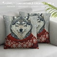 thumbnail image 3 of Husky Throw Pillow Cushion Case  Hand-Drawn Hipster Husky Dog Wearing a Jacquard Sweater on Grungy Background Print, Modern Accent Double-Sided Digital Printing,, Multicolor, 3 of 5