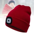 thumbnail image 3 of Unisex Winter LED Light Luminous Warm Knitted Hat Outdoor Camping Head Lamp Cap, 3 of 8