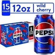Pepsi Wild Cherry Soda, 12 oz Cans, 15 Count