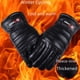 thumbnail image 2 of Guantes de cuero de invierno para hombres y mujeres, con forro polar, gruesos, resistentes al frío, cálidos, para ciclismo, antideslizantes, resistentes al frío, con pantalla táctil, guantes de, 2 of 6