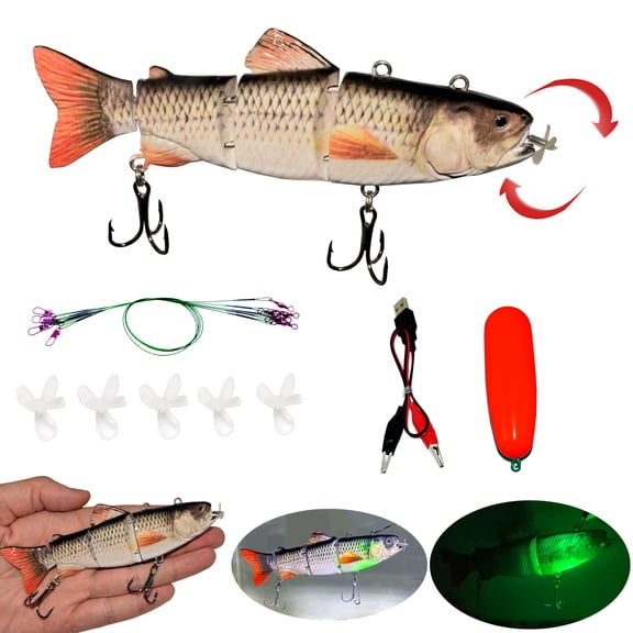 Fishing Lures Electric Lure Swimbait USB Rechargeable Bait Crankbait Automatic Swimming Lifelike Fish Fishing Tackle 5.12"