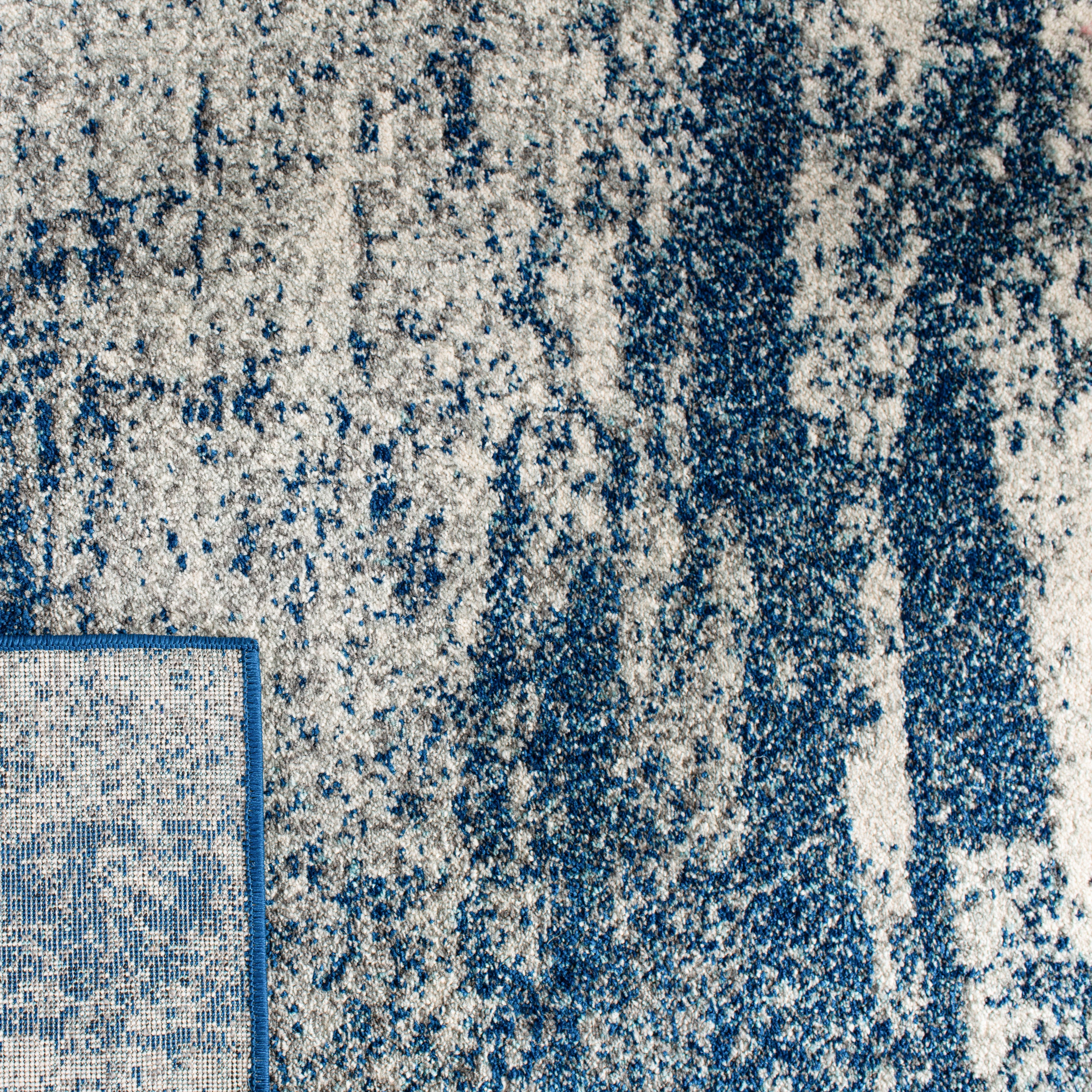 SAFAVIEH Evoke Frosina Abstract Area Rug, Navy/Ivory, 5'3" x 5'3" Square