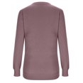 thumbnail image 4 of Huankd Womens Sweaters Crew Neck Long Sleeve Tops Knit Soft Pullover Sweaters Cozy Dressy Casual Shirts Fashion Clothing Purple L, 4 of 5